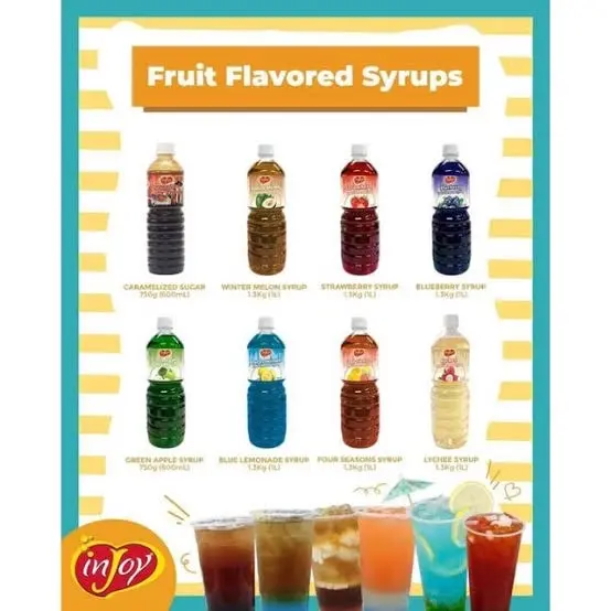 Injoy Fruit Syrup 1.3kg / Injoy Caramel Syrup 1kg / Injoy Chocolate and Caramelized Chocolate 750ml Beverage Syrup