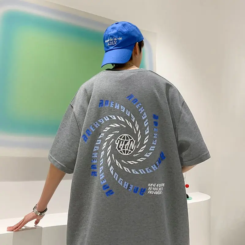 Baju Oversize Modern Big Size Kaos Abu Atasan Dewasa Sablon Pria 4