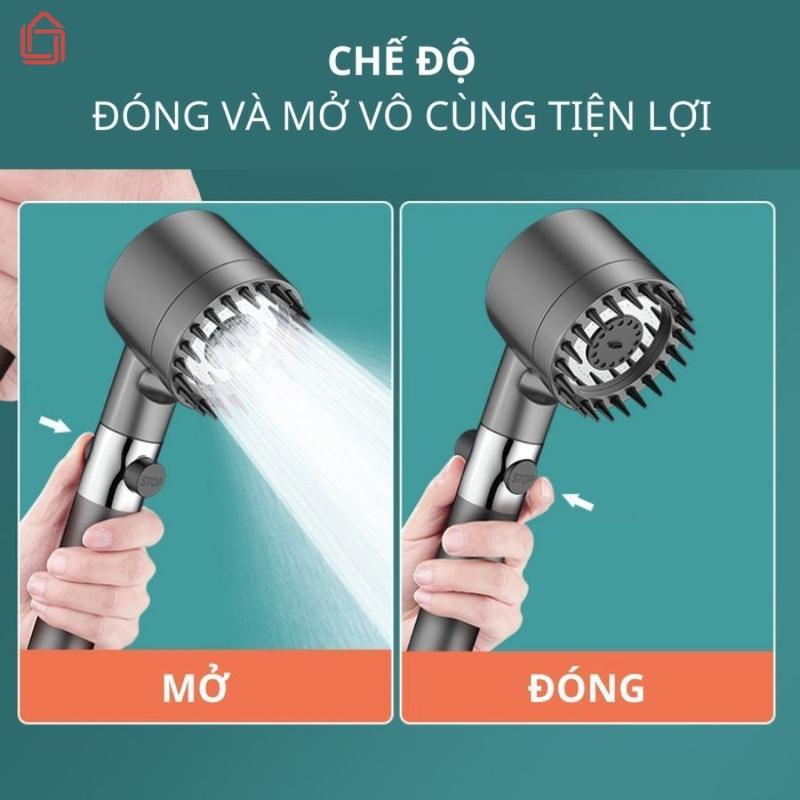 Vòi sen tăng áp ba chế độ áp suất cao, tích hợp bàn chải massage cơ thể JSC 7