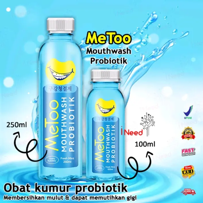 viral metoo mouthwash probiotik 100ml membuat nafas lebih segar Kumur Membersihkan Mulut 0