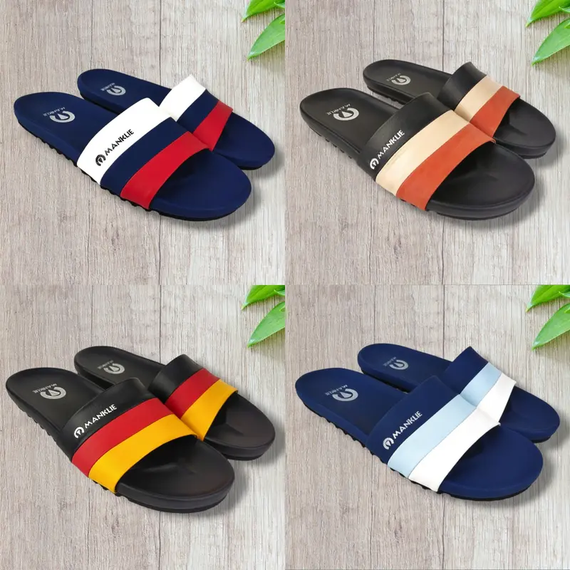 Manklie Sandal Slide Pria Kasual Slipper Distro Shoes Selop Sendal 0