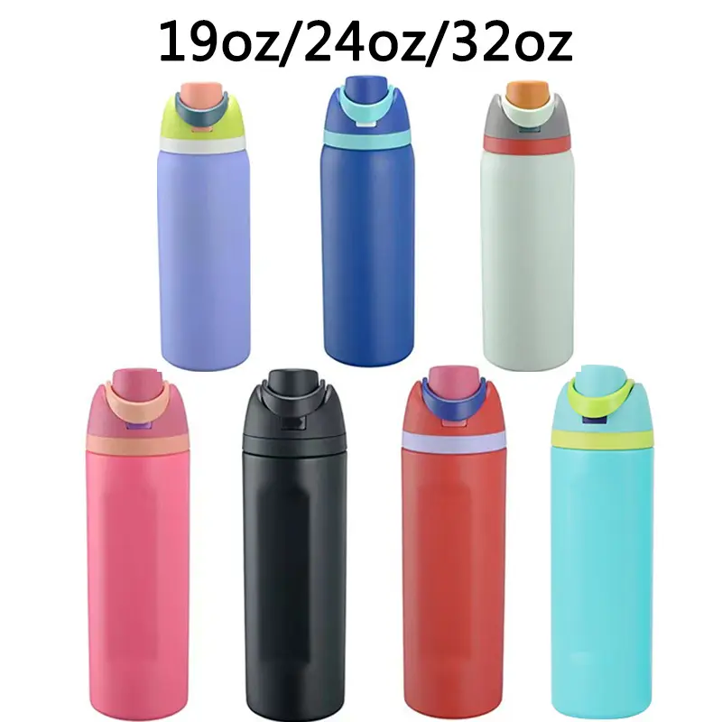 Owala's same water bottle comes in 6 different colors and is available in a new insulated cup. It is a 316 stainless steel handle portable sports water bottle with a straw. The car water bottle is 19oz/24oz/32oz and BPA free