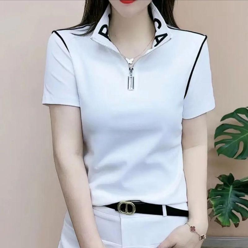 Product Introduction of Áo Thun Nữ, ngắn Tay, Hàng Mới Về Mùa Hè 2024, Áo Polo Giấu Bụng, Thường Ngày Và Dễ Phối Đồ Thời Trang, Áo Bó Sát Và Dáng Rộng, Dành Cho Nữ 5