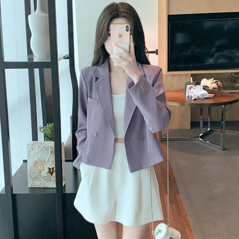 Áo Khoác Vest Ngắn, Phong Cách Cổ Điển, Dành Cho Nữ, Hàng Mới Về Mùa Xuân, Phong Cách Phương Tây, Cỡ Nhỏ Cạp Cao, Áo Dài Tay Thanh Lịch, Bộ Sưu Tập 2024