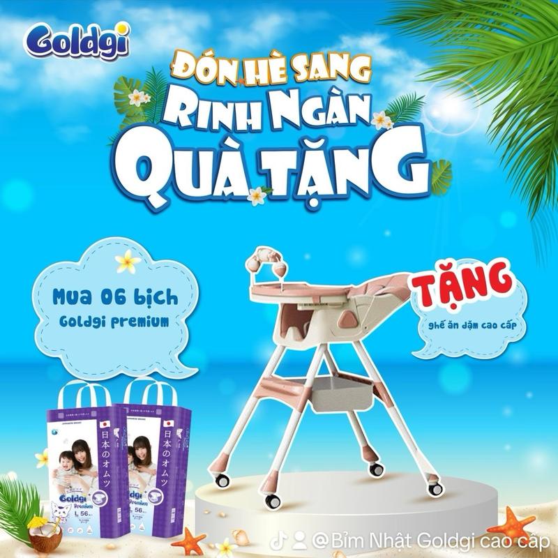   TẶNG GHẾ ĂN DẶM  mua 6 bịch bỉm goldgi cao cấp premium tặng ghế ăn dặm cao cấp - khách đc miz size Cho Bé. 