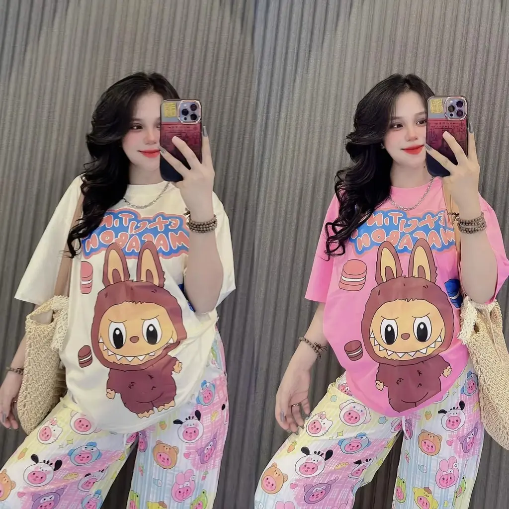 LABUBU TShirt 3d Print T-Shirt Anime Cartoon Short Sleeved Women's T-shirt Casual Fashion Cute Woman Outdoor Clothing Gift