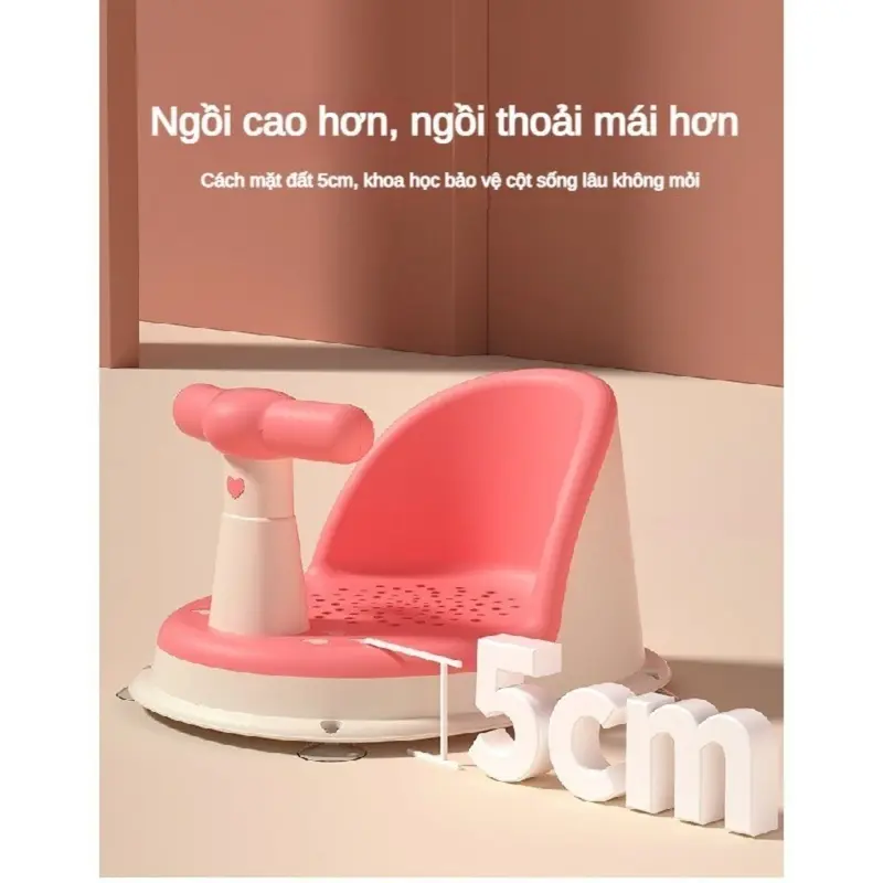 Ghế Ngồi Tắm Cho Bé Chống Trơn Trượt, Ghế Tập Ngồi Đa Năng Kèm Đế Hít, Bánh Xe 4