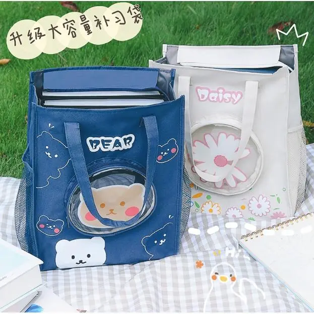 Túi vải canvas Túi tote xách tay nam nữ đeo vai đựng đồ hình dáng đáng yêu 5