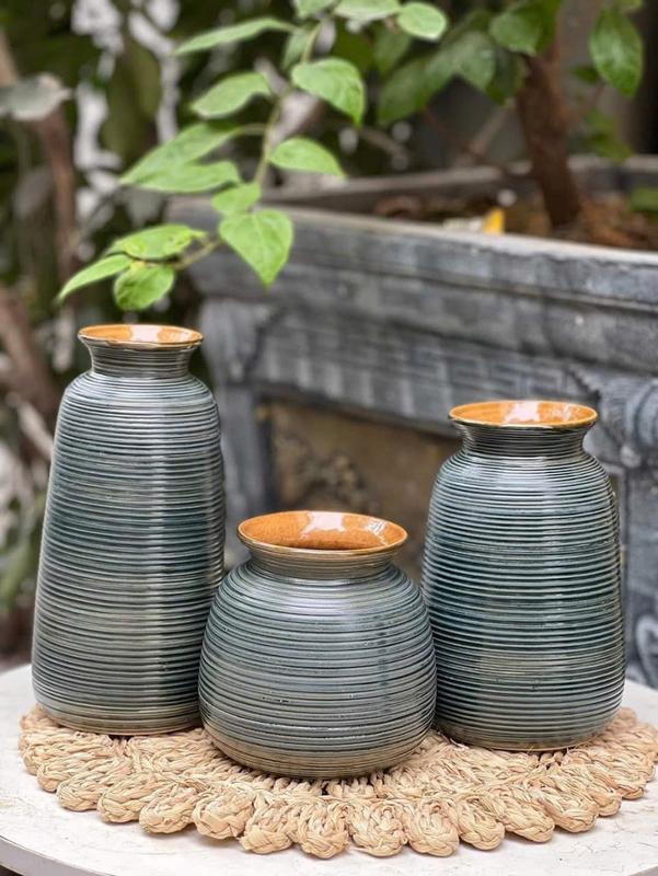Set 3 bình Decor gốm sứ Bát Tràng 3