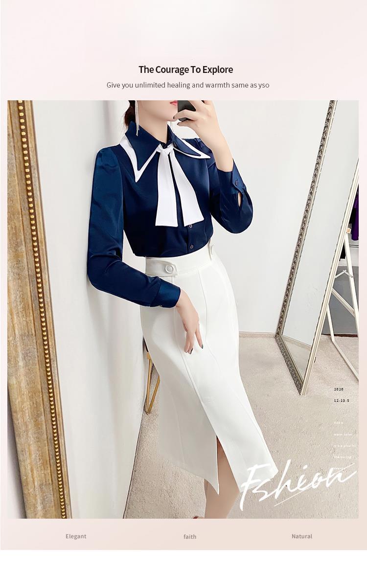 Product Introduction of Commuter Business Suit Women's 2024 New Women's Fashion Temperament Shirt with Skirt Two-Piece Set 7