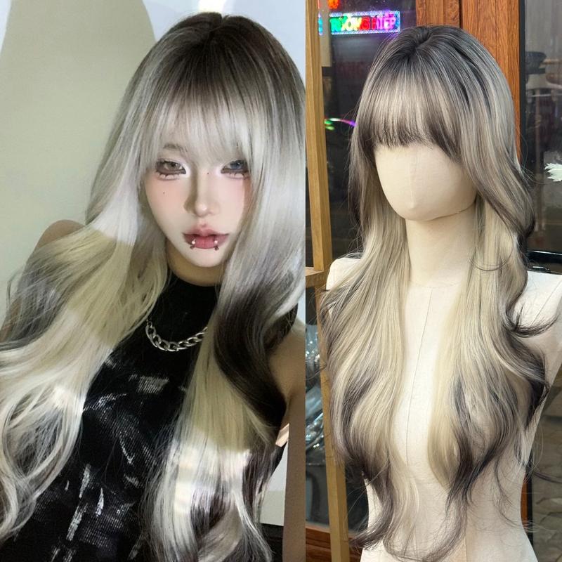 DJ-02 Tóc giả nữ nguyên đầu xoăn lơi tỉa đuôi mỏng dần dài 65cm ( ombre miêu nữ)