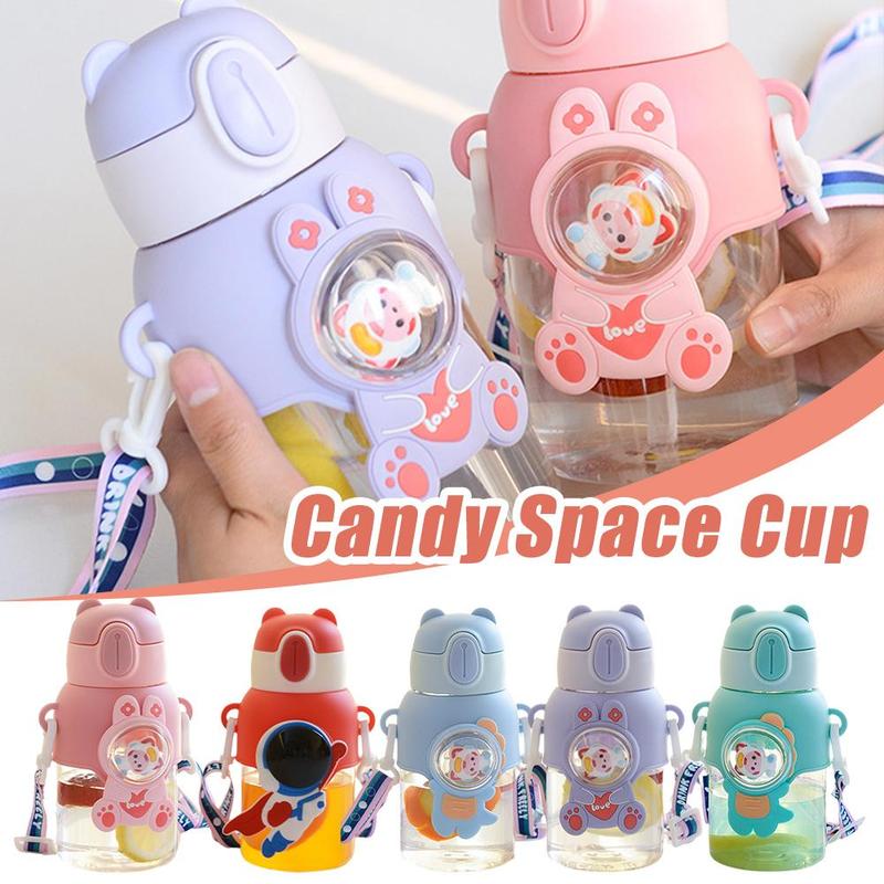 Product Introduction of Kawaii Children's Water Bottle With Straw And Shoulder Strap 600ml Cute Large Capacity Toddler Water Bottles 19