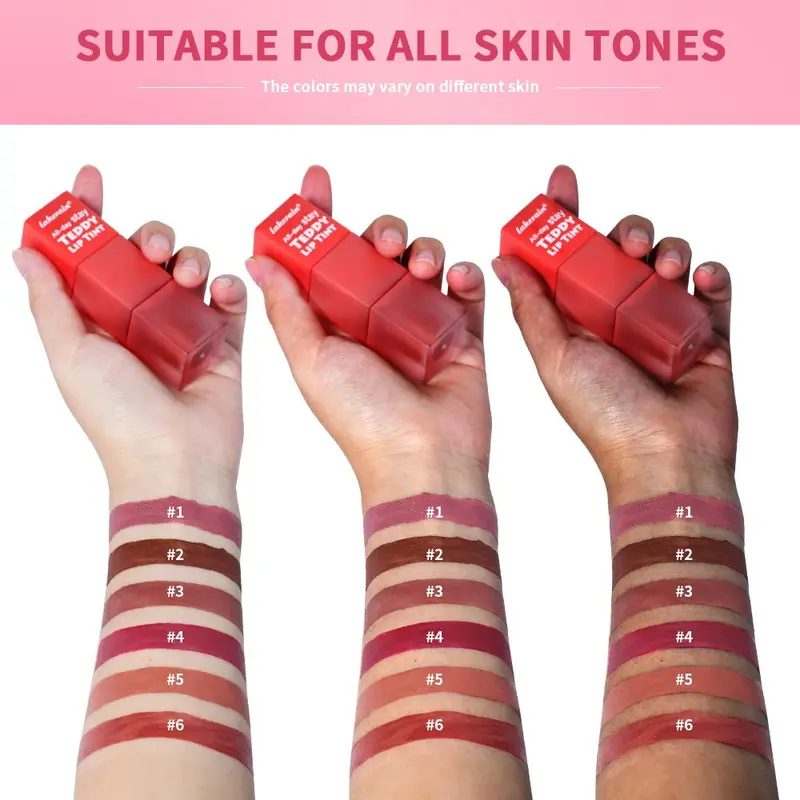 Long-lasting Lip Tint Set, 6pcs/set Natural Matte Finish Highly Pigmented Liquid Lipstick, Waterproof, Smudge-proof Lip Gloss for All Occasions Lip Makeup, Cosmetic 8