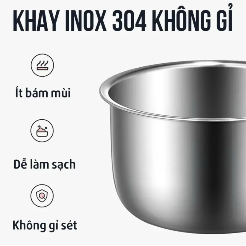 Hộp cơm cắm điện văn phòng 2 tầng 4 bát inox giữ nhiệt, hâm nóng và tự nấu chín nhỏ gọn tiện lợi 6