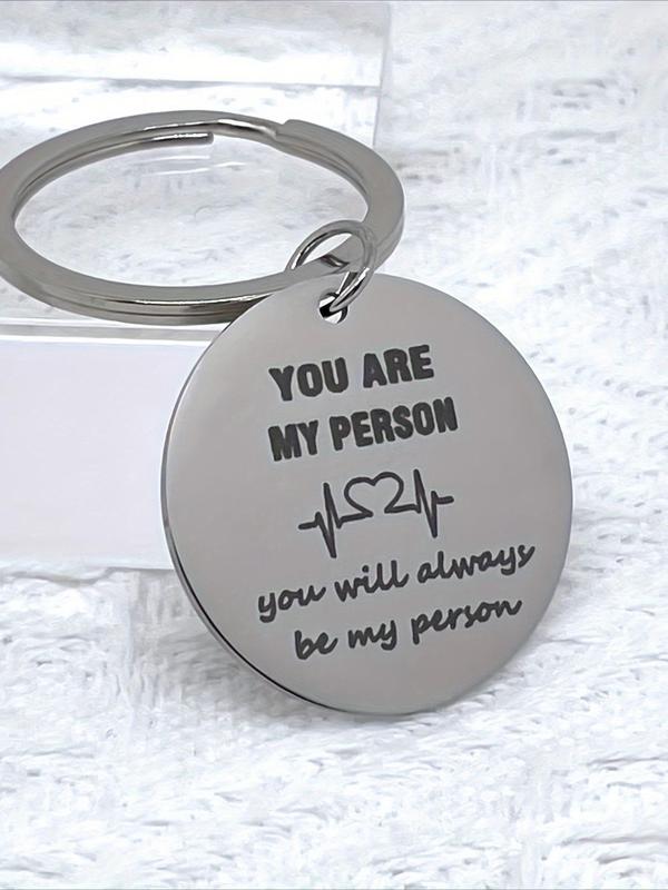 Stainless Steel Keychain, You Are My Person Letter Engraved Keychain for Couples, Romantic Engraved Keychain Gift Set for Boyfriend Girlfriend, Valentine's Day, Gift 3