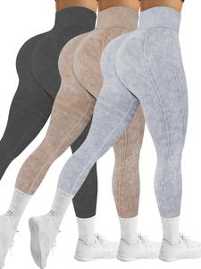 Leggings deportivos de cintura alta y control de abdomen para mujer (3 unidades), pantalones pitillo informales, cómodos y transpirables para yoga, gimnasio, entrenamiento y para correr, ropa deportiva de mujer para todas las temporadas