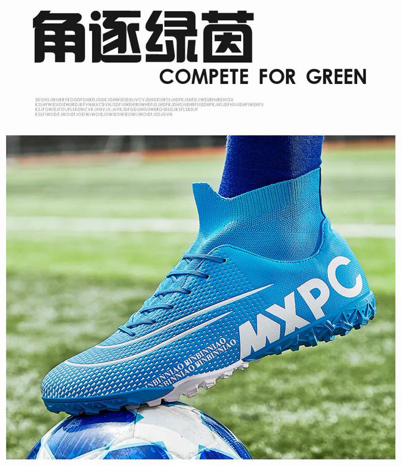 Product Introduction of 35-45 Futsal Shoes for Men Artificial Grass Soccer Shoes High Top Football Boots Kids Football Shoes Korean Style Cleats Shoes Specs Boys Outdoor Sports Shoes Big Size 41