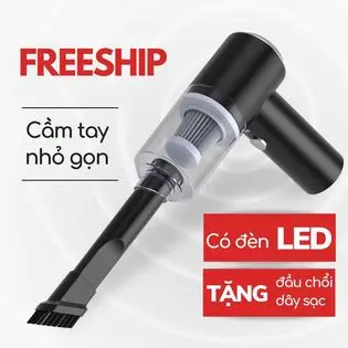 Máy Hút Bụi Cầm Tay Không Dây Chính Hãng Sử Dụng 2 Pin Dung Lượng Cao, Công Suất 120W, Lực Hút 9000Pa