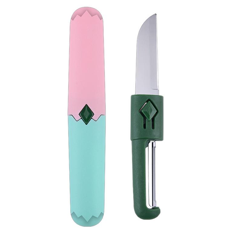 Product Introduction of Multifunctional Peeler Double-Headed Fruit Knife Stainless Steel 2-in-1 Portable Safe Mini Knife Peeler Wholesale 12
