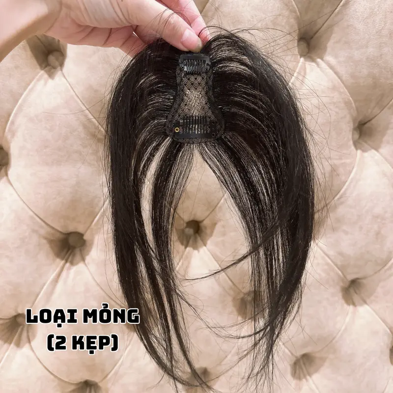 Phủ hói siêu da dệt lưới tàng hình 3d làm bằng tóc thật  loại 3 kẹp cao cấp (tặng kèm máy duỗi tóc) Women Nữ Kẹp Tóc Wig 7