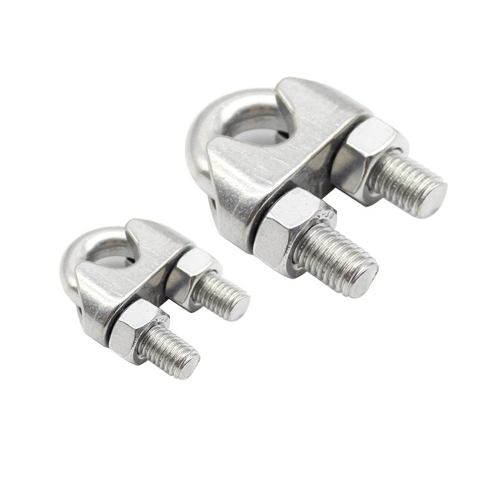 SS 304 Klem Seling Kuku Macan 5Pcs Wire Rope Clip Anti Karat 2-12mm M2-M12 Penjepit Tali Kawat Sling Stainless Galvanis Crimp Ferrule Kuat Serbaguna untuk Konstruksi Industri Rumah Ready Stock