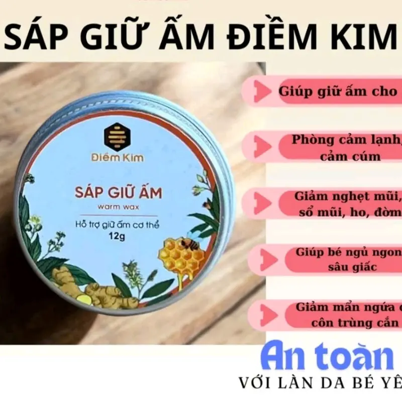 Sáp Giữ Ấm Điềm Kim 12g - Hỗ trợ giữ ấm cơ thể, phòng nhiễm lạnh, giảm ho cho bé và cả gia đình 2