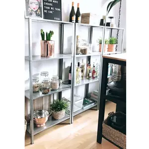 Rak Besar Besi Galvanis 4 Susun 60x27x140cm Rak Serbaguna Indoor Outdoor Rak Gudang