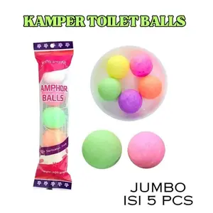 TJ-828 Kamper Toilet Ball isi 5 Kapur Barus Besar Jumbo warna warni Anti Bau Serangga