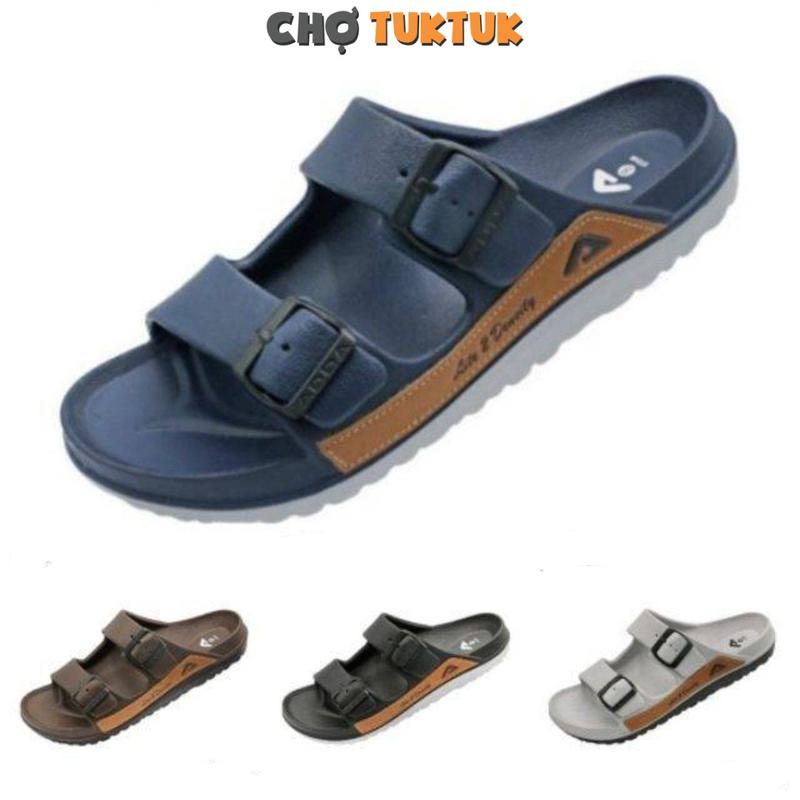 Dép Thái Lan Nam đúc nguyên khối Đế Bằng ADDA 5TD40 Quai Ngang DéP Quai Hậu Đồng Cao Su Jean