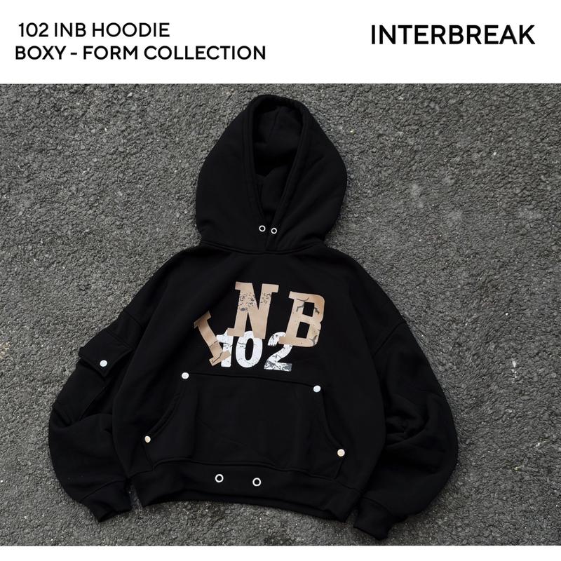 INTERBREAK - 102 INB HOODIE BOXY-FORM - Áo Hoodie Form Rộng Unisex Nam Nữ