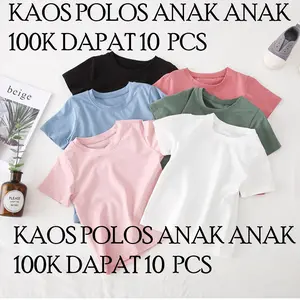 PAKET CUCI GUDANG KAOS POLOS ANAK ANAK 100K 10PCS Fashion