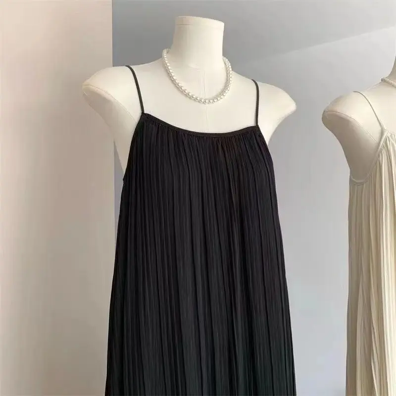 Váy Hai Dây Cao Cấp Phong Cách Hàn Quốc Thanh Lịch, Xếp Ly Đơn Giản Và Dễ Phối Đồ Hàng Mới Về Mùa Hè 2024 Nữ Women 3