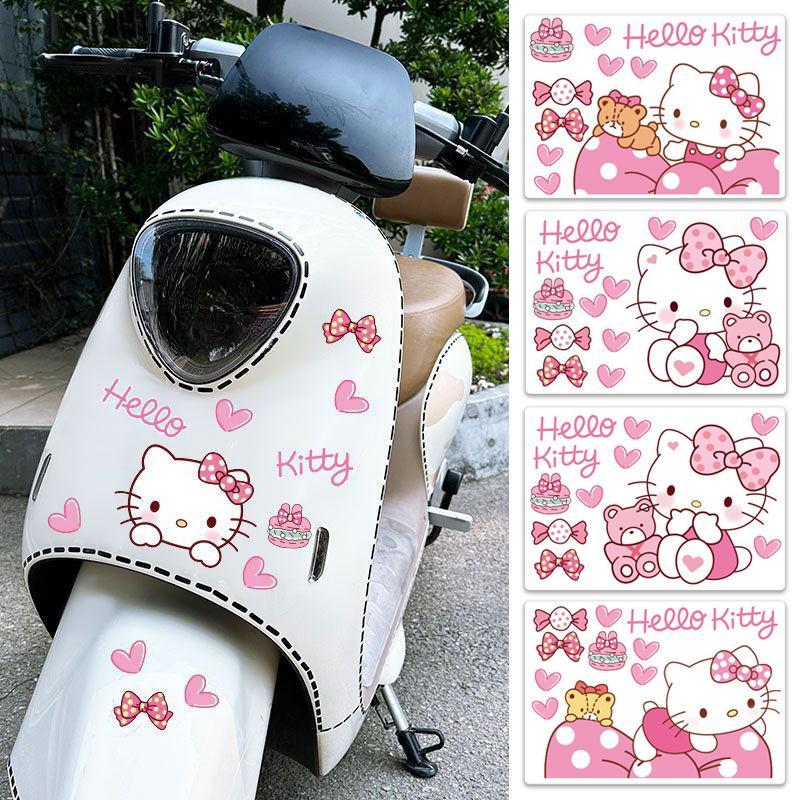Hình dán ô tô Điện thiết kế hoạt hình Kitty, đồ trang trí dễ thương, Hello Kitty, che thân, chống xước, món quà tuyệt vời
