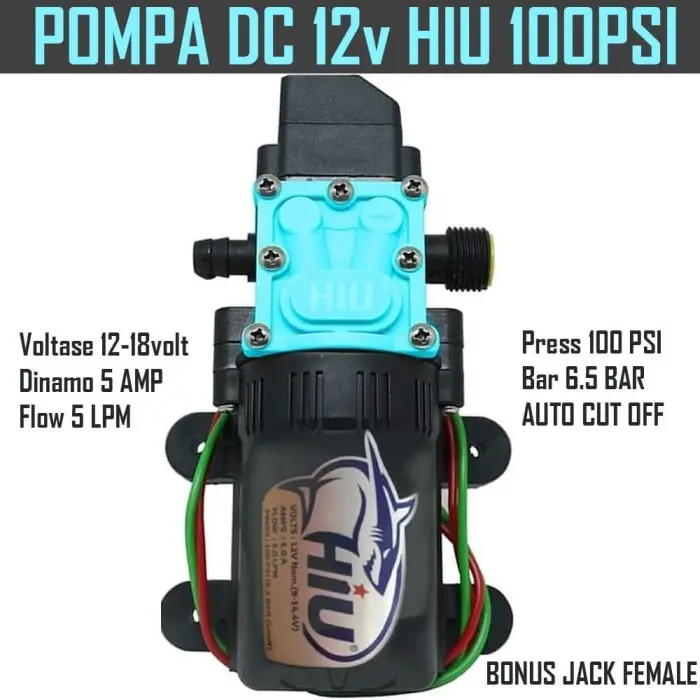 POMPA DC 12v HIU 5 LPM 6.5 BAR - Single Pump 100 PSI 1