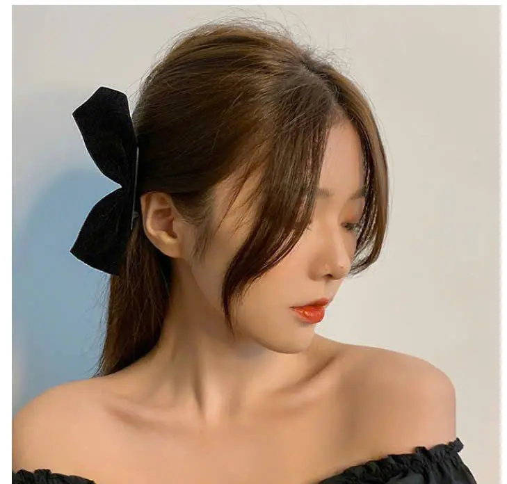 [Set 2 Kẹp] Kẹp tóc hình nơ Xinh Xắn Phong Cách Hàn Quốc Nơ kẹp tóc Fancy fizz - Đen, Đỏ, Trắng - Women, Nữ 1