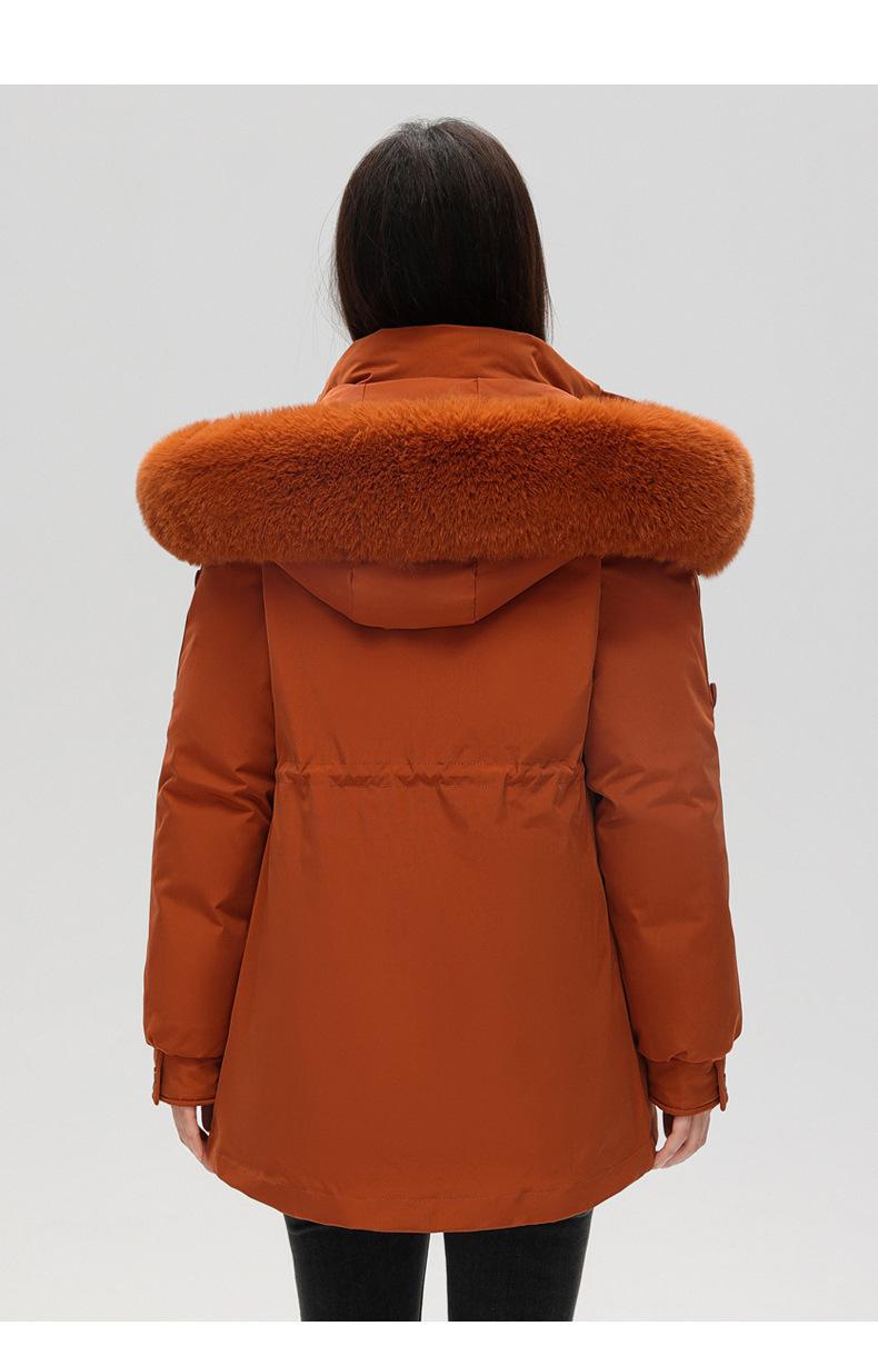 Product Introduction of Fashion Big Fur Collar down Cotton-Padded Jacket Women's Short 2023 New Winter Clothes Small Workwear Thickened Parka Cotton-Padded Jacket 27