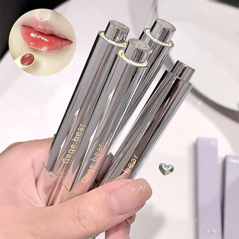 Son Bóng Trơn Dưỡng Ẩm, Thiết Kế Nhấn Hình Gegebear, Son Kem Dưỡng Ẩm Gương, Son Môi, Làm Trắng, Màu Nude Tự Nhiên, Thích Hợp Cho Học Sinh, Kem Dưỡng Môi Cosmetic Mỹ Phẩm