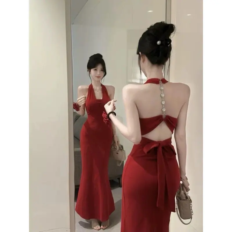 Autumn Winter New Elegant Long Dress with Square Neck, Burgundy Color, Slim Waist, Suitable for Casual Wear Lingerie Womenswear graduation outfit mother sundress outfits ethicas summer dress church outfit dress to impress Autumn Winter New Elegant Long Dress with Square Neck, Burgundy Color, Slim Waist, Suitable for Casual Wear Lingerie Womenswear graduation outfit mother sundress outfits ethicas summer dress church outfit dress to impress