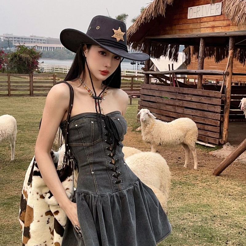 Mũ Cao Bồi, Phong Cách Phương Tây, Dành Cho Phụ Nữ Và Nam Giới, Mũ Cắm Trại Phong Cách Thung Lũng Boho, Thích Hợp Cho Du Lịch Sa Mạc, Chụp Ảnh Cưỡi Ngựa, Thẩm Mỹ Y2K Hợp Xu hướng mũ phớt