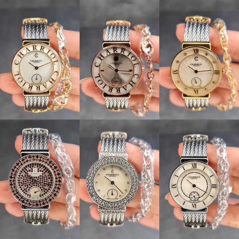 Product Introduction of JAM TANGAN WANITA CHARRIOL ST TROPEZ SILVER GOLD C JAPAN QUARTZ MOVEMENT DIAMETER 3CM 1
