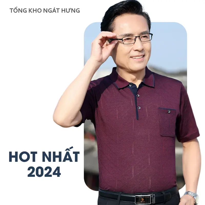 Áo Nam Trung Niên Chất Thun Lạnh Quảng Châu Cao Cấp Menswear Có Cổ Ngắn Tay A02 Polo Nhung Shirt Tặng bố 0