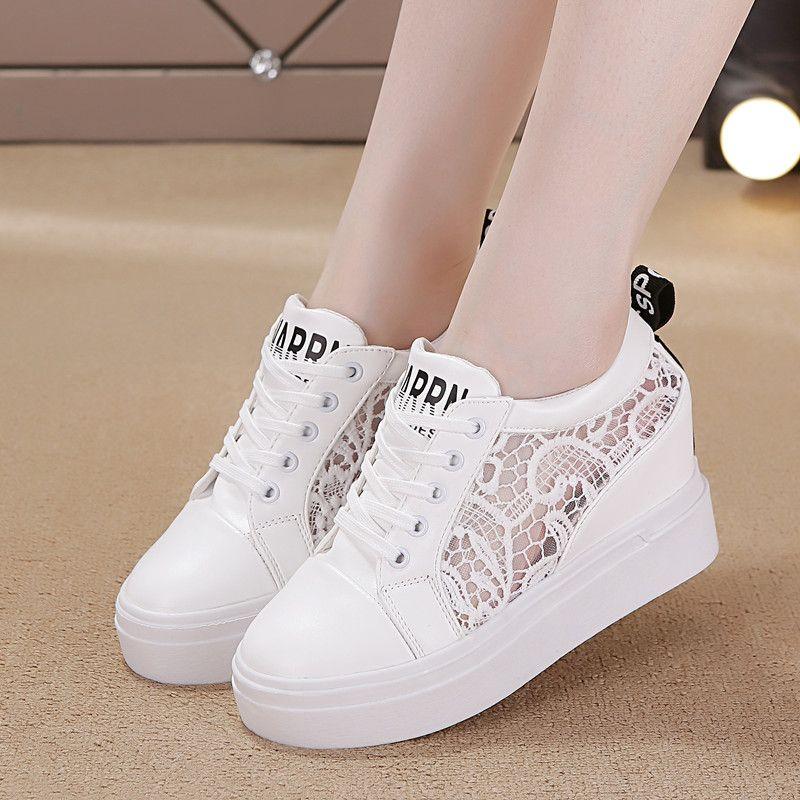 Product Introduction of Giày Trắng Cho Nữ, Giày Đế Bằng Tăng Chiều Cao, Đế 10Cm, Bơm Đa Năng, Giày Thể Thao Thường Ngày Hàn Quốc, Giày Trượt Băng, Bộ Sưu Tập Mới 2023 7