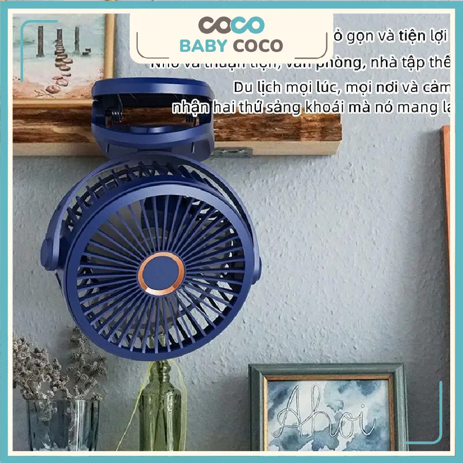 Quạt tích điện Clip Fan 10000 mAh Chính Hãng kẹp sạc mini cầm tay 4 cấp gió, quạt kẹp xe đẩy, quạt để bàn cho bé Phụ Kiện Usb