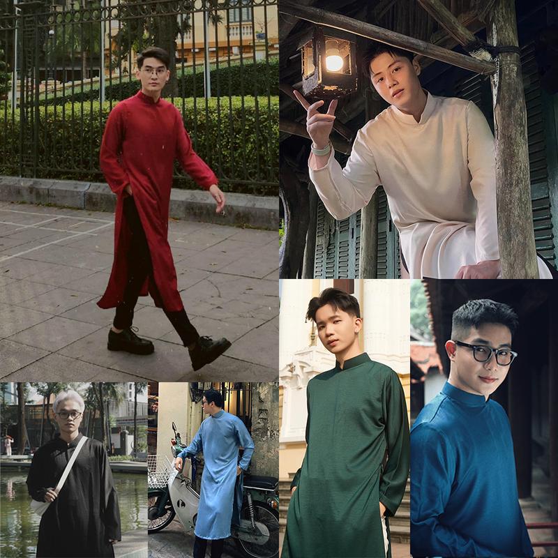 Áo dài Nam nhiều màu - dáng truyền thống chất liệu lụa  chỉ áo không quần  Menswear 