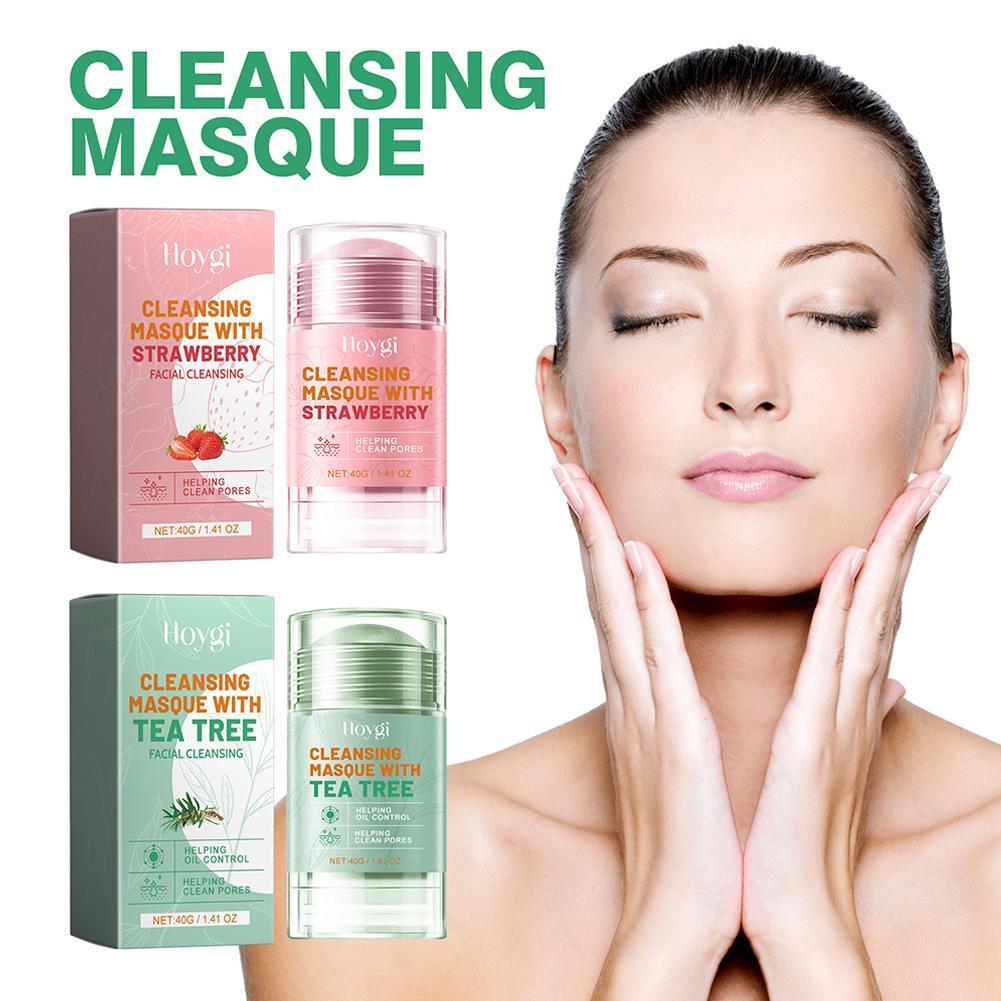 【TERSEDIA&COD】Stik Masker Tanah Liat Pohon Teh Stik Masker Tanah Liat Stroberi Masker Tanah Liat Pembersih Wajah Anti Jerawat Pengontrol Minyak Pori-pori Pembersih Dalam Batang Masker Perawatan Kulit