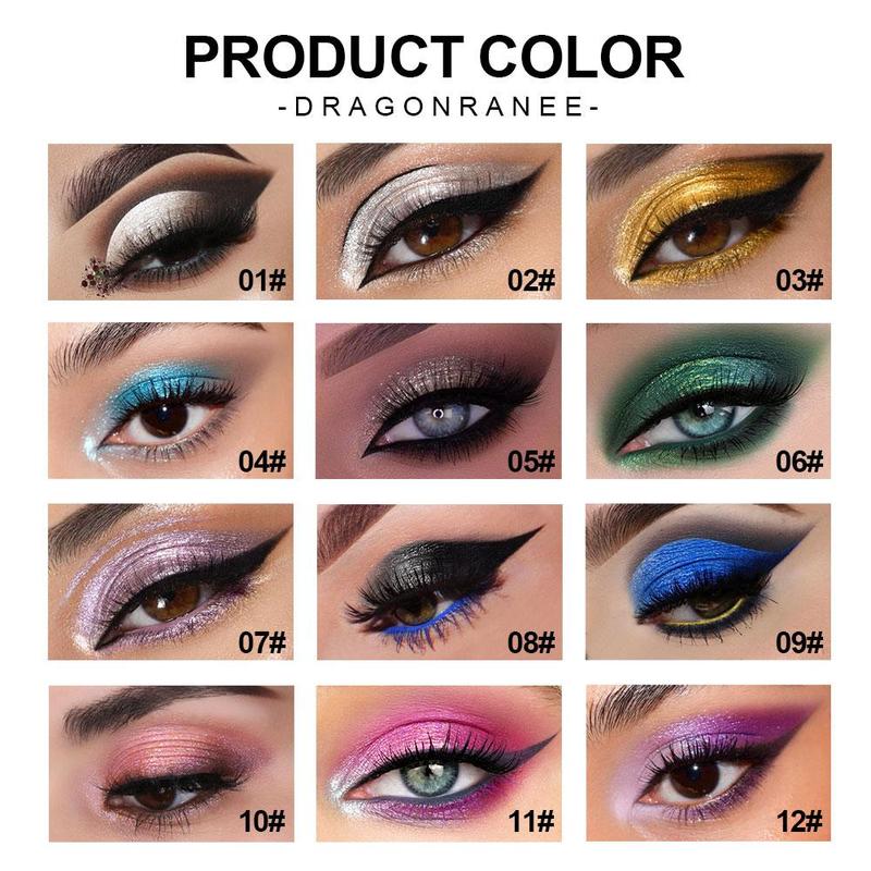 Long Lasting Eyeshadow Pen (12pcs/set), High Pigmented Eye Shadow Pen, Easy Coloring Eye Makeup Pen, Colorful Eye Makeup Products for All Styles and Occasions 4