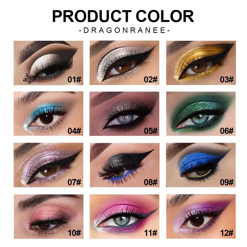 Long Lasting Eyeshadow Pen (12pcs/set), High Pigmented Eye Shadow Pen, Easy Coloring Eye Makeup Pen, Colorful Eye Makeup Products for All Styles and Occasions 3