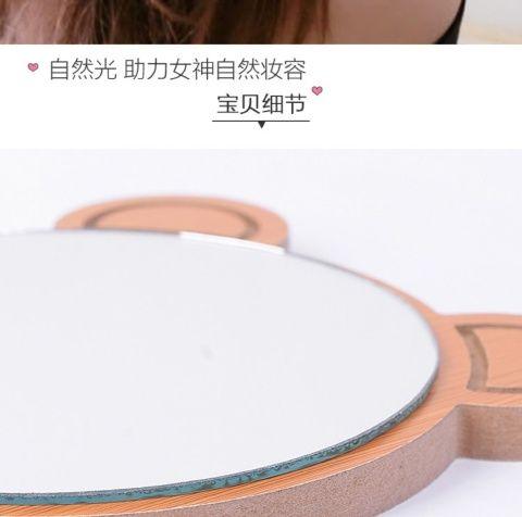 Product Introduction of Handle Mirror Cute Dressing Wooden Handheld Beauty Mirror with Handle Makeup Mirror for Women Original Wood Portable HD 16
