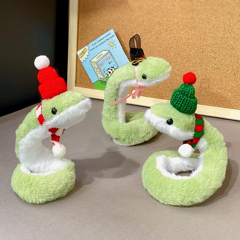Product Introduction of 2025 New Year Mascular Mascot   Cute Little Green Snake Jewelry (headwear, Hand Decoration) Each Person Brings Good Luck 0