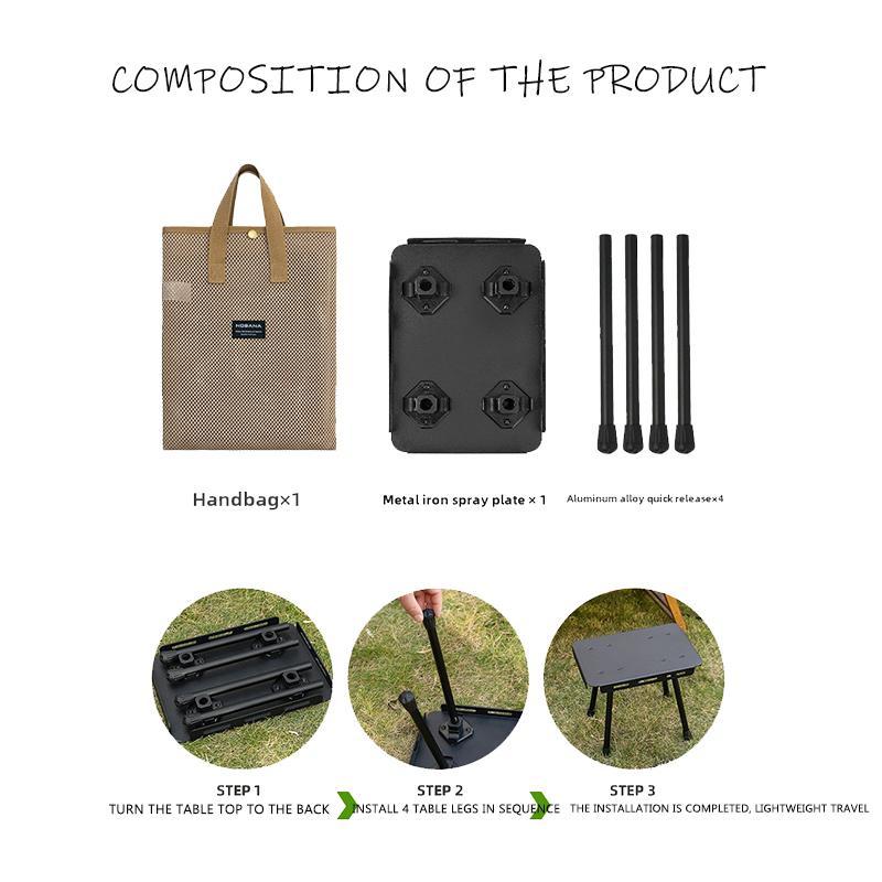 Outdoor Camping Folding Table, Portable Mini Folding Table, Multifunctional Folding Beach Table, Camping Furniture for Outdoor Camping 3
